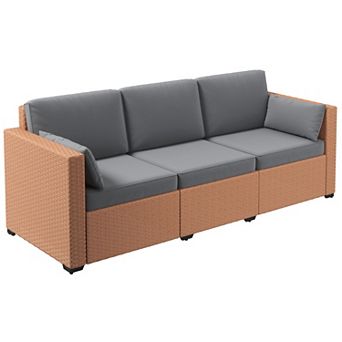 Outsunny Three-seater Outdoor Wicker Patio Furniture