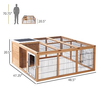 PawHut Rabbit Hutch, Waterproof Rabbit House for Small Animals