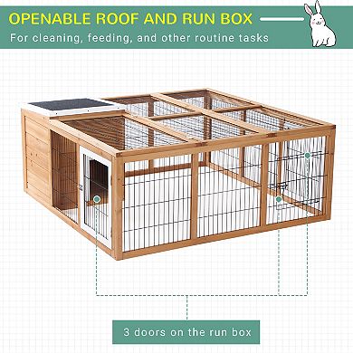 PawHut Rabbit Hutch, Waterproof Rabbit House for Small Animals