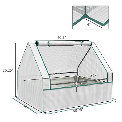 Outsunny Raised Garden Bed With Small Greenhouse