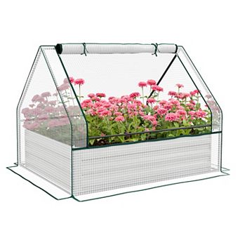 Outsunny Raised Garden Bed With Small Greenhouse