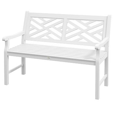 Outsunny Wooden Garden Bench W/ Slatted Seat & Back