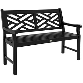 Outsunny Wooden Garden Bench W/ Slatted Seat & Back