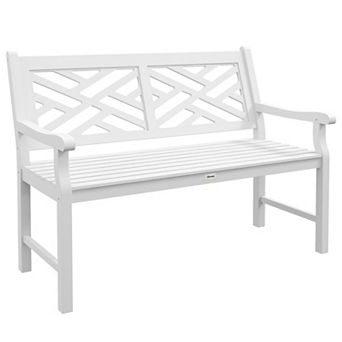 Outsunny Wooden Garden Bench W/ Slatted Seat & Back