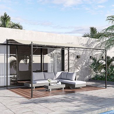 Outsunny 10' X 13' Outdoor Pergola Gazebo, Canopy W/ Drain Holes