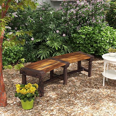 Outsunny Round Wooden Garden Tree Bench With Slatted Seat