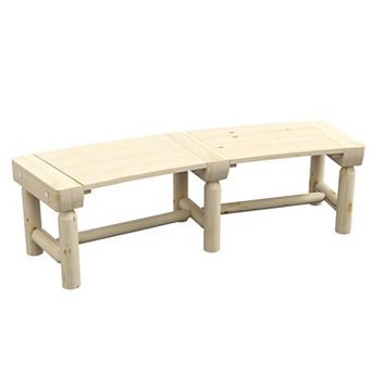 Outsunny Round Wooden Garden Tree Bench With Slatted Seat