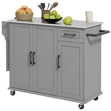 Homcom Kitchen Island On Wheels, Kitchen Cart With Wheels