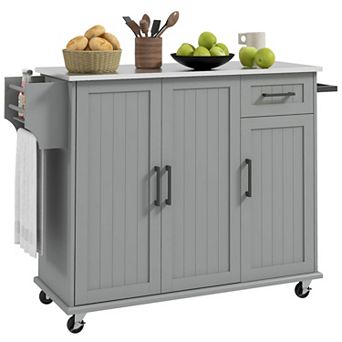 Homcom Kitchen Island On Wheels, Kitchen Cart With Wheels