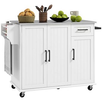 Homcom Kitchen Island On Wheels, Kitchen Cart With Wheels