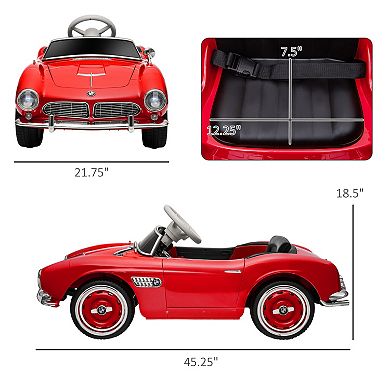 Aosom Licensed Bmw 12v Kid Electric Ride-on Car With Easy Transport