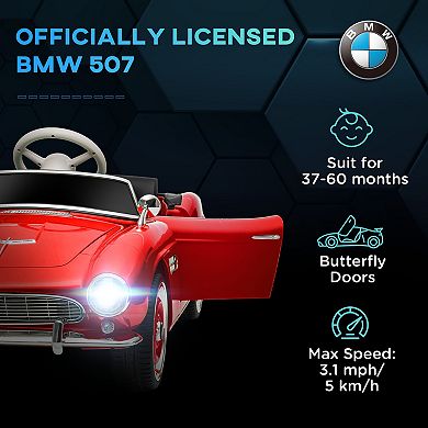 Aosom Licensed Bmw 12v Kid Electric Ride-on Car With Easy Transport