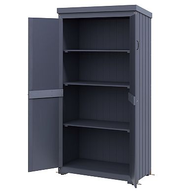 Outsunny Outdoor Storage Cabinet With Waterproof Metal Roof
