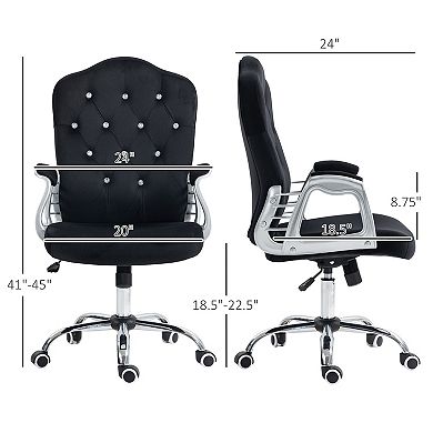 Vinsetto Home Office Chair With Adjustable Height Tilt Function Light Gray