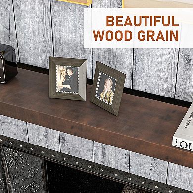 48" Fireplace Mantel, Pine Wood Floating Shelf, Wall Mounted, Walnut