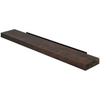 48" Fireplace Mantel, Pine Wood Floating Shelf, Wall Mounted, Walnut
