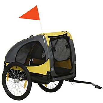 Aosom Dog Bike Trailer With Quick Release Wheels For Medium Dogs