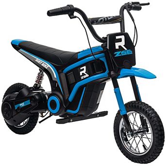 Aosom 24v 350w Electric Dirt Bike Up To 15 Mph W/ Twist Grip Throttle Blue