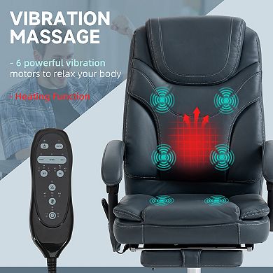 Vinsetto PU Leather Vibration Massage Office Chair with Heat,