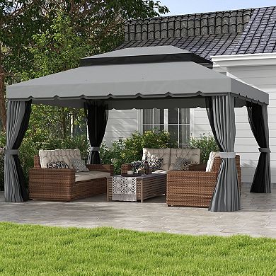 Outsunny 10ft x 13ft Patio Gazebo with Aluminum Frame for Outdoor