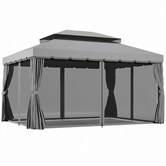 Outsunny 10ft x 13' Patio Gazebo with Aluminum Frame for Outdoor