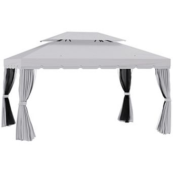 Outsunny 10ft x 13' Patio Gazebo with Aluminum Frame for Outdoor