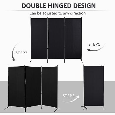 HOMCOM 6ft 3 Panel Room Divider, Indoor Privacy Screen for Home