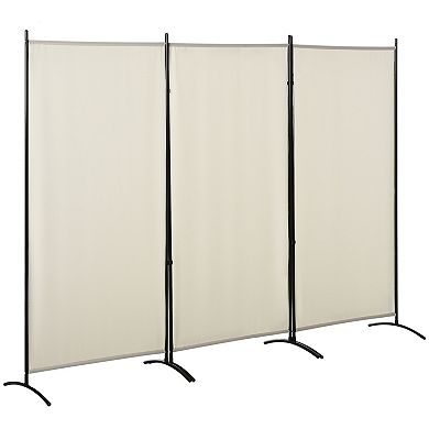Homcom 6' 3 Panel Room Divider, Indoor Privacy Screen For Home, Beige