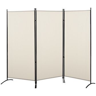 Homcom 6' 3 Panel Room Divider, Indoor Privacy Screen For Home, Beige
