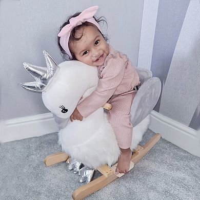 Qaba Kids Rocking Horse Swan Rocker With Sound, For 18-36 Months