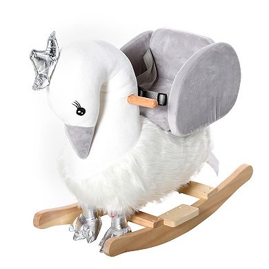 Qaba Kids Rocking Horse Swan Rocker With Sound, For 18-36 Months