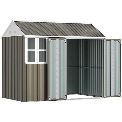 Outsunny 8ft x 5.5' Metal Garden Storage Shed w/Doors Windows & Vents