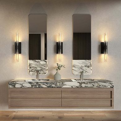 Ozarke Twin Wall Lamp 2 Light Wall Sconce with Glass Shade