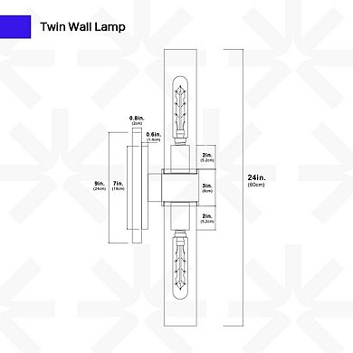 Ozarke Twin Wall Lamp 2 Light Wall Sconce with Glass Shade