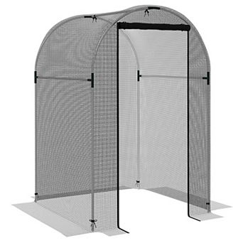 Outsunny 4' X 4' Plant Protection Tent Crop Cage With Door