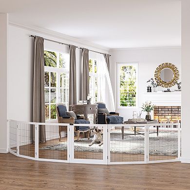 Pawhut Wooden Pet Gate For Doorway & Stairs, Small & Medium Dogs