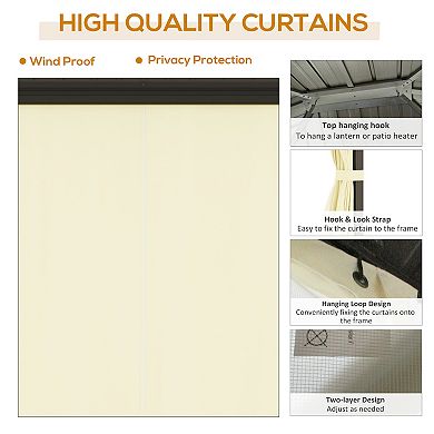 Outsunny 10ft x 12' Hardtop Gazebo with Curtains and Netting