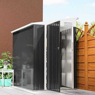 Outsunny 4ft x 6' Storage Shed, Galvanized, Locking
