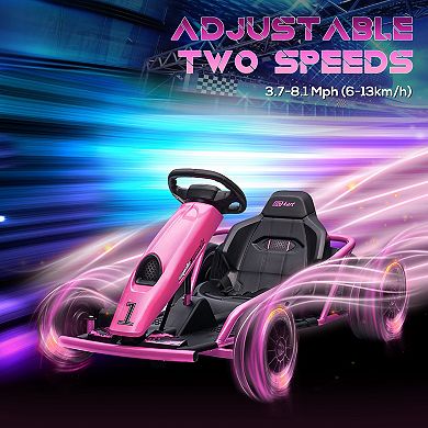 Aosom 24V 8.1 MPH Electric Go Kart with Music, Horn, Slow Start