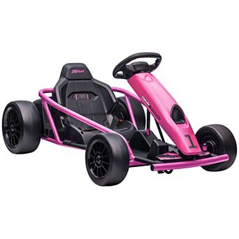 Aosom 24v 8.1 Mph Electric Go Kart With Music, Horn, Slow Start