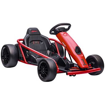 Aosom 24v 8.1 Mph Electric Go Kart With Music, Horn, Slow Start