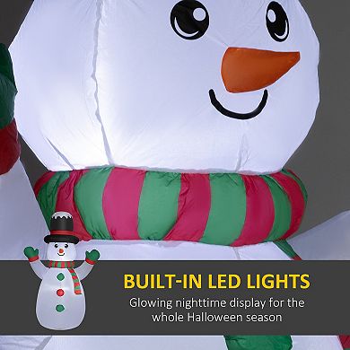 Outsunny 6ft Christmas Inflatable Snowman with LED Lights for Indoor Outdoor