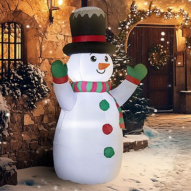 Outsunny 6ft Christmas Inflatable Snowman with LED Lights for Indoor Outdoor