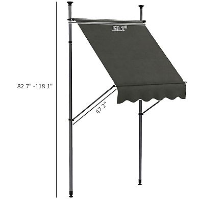Outsunny 5ft x 4' Retractable Awning, Non-Screw