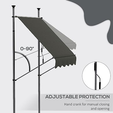 Outsunny 5ft x 4' Retractable Awning, Non-Screw