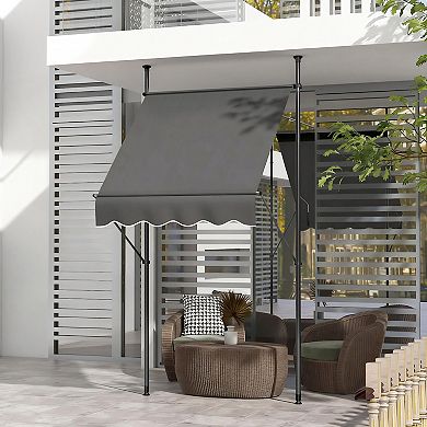 Outsunny 5ft x 4' Retractable Awning, Non-Screw