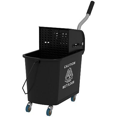 Homcom Mop Bucket With Wringer On Wheels For Floor Cleaning 21 Quart