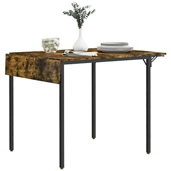 Homcom Industrial Folding Dining Table, Drop Leaf Table