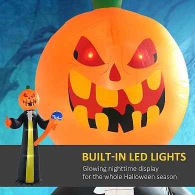 Outsunny 10ft Inflatable Halloween Pumpkin Head Ghost Outdoor Led Display