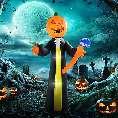 Outsunny 10ft Inflatable Halloween Pumpkin Head Ghost Outdoor Led Display
